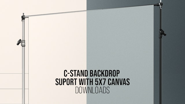 C-Stand Backdrop Support With 5x7 Canvas 3D-Model
