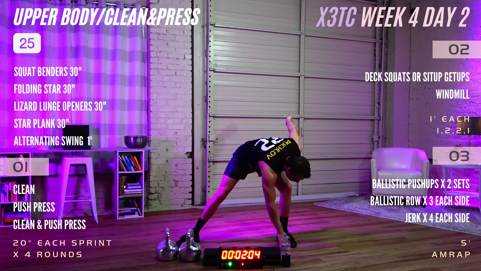 Week 4 Day 2 - Upper Body/Clean & Press (Triple Threat)