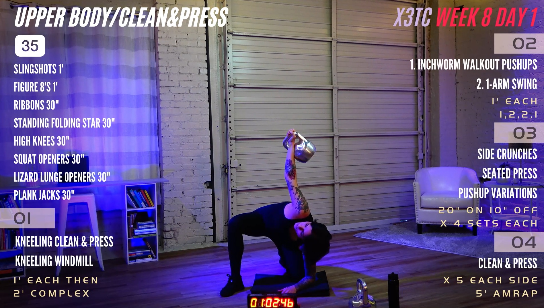 Week 8 Day 1 - Upper Body/Clean & Press (Triple Threat)