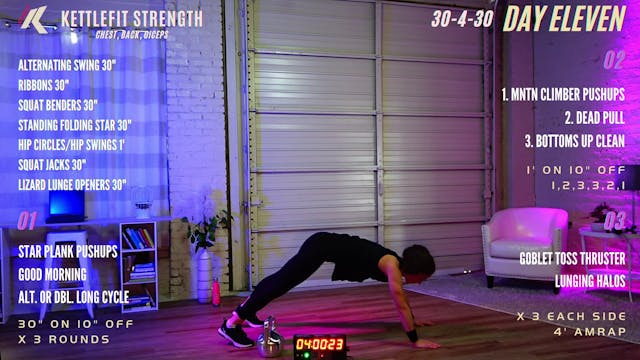 Day 11 - Chest, Back, Biceps (30-4-30)