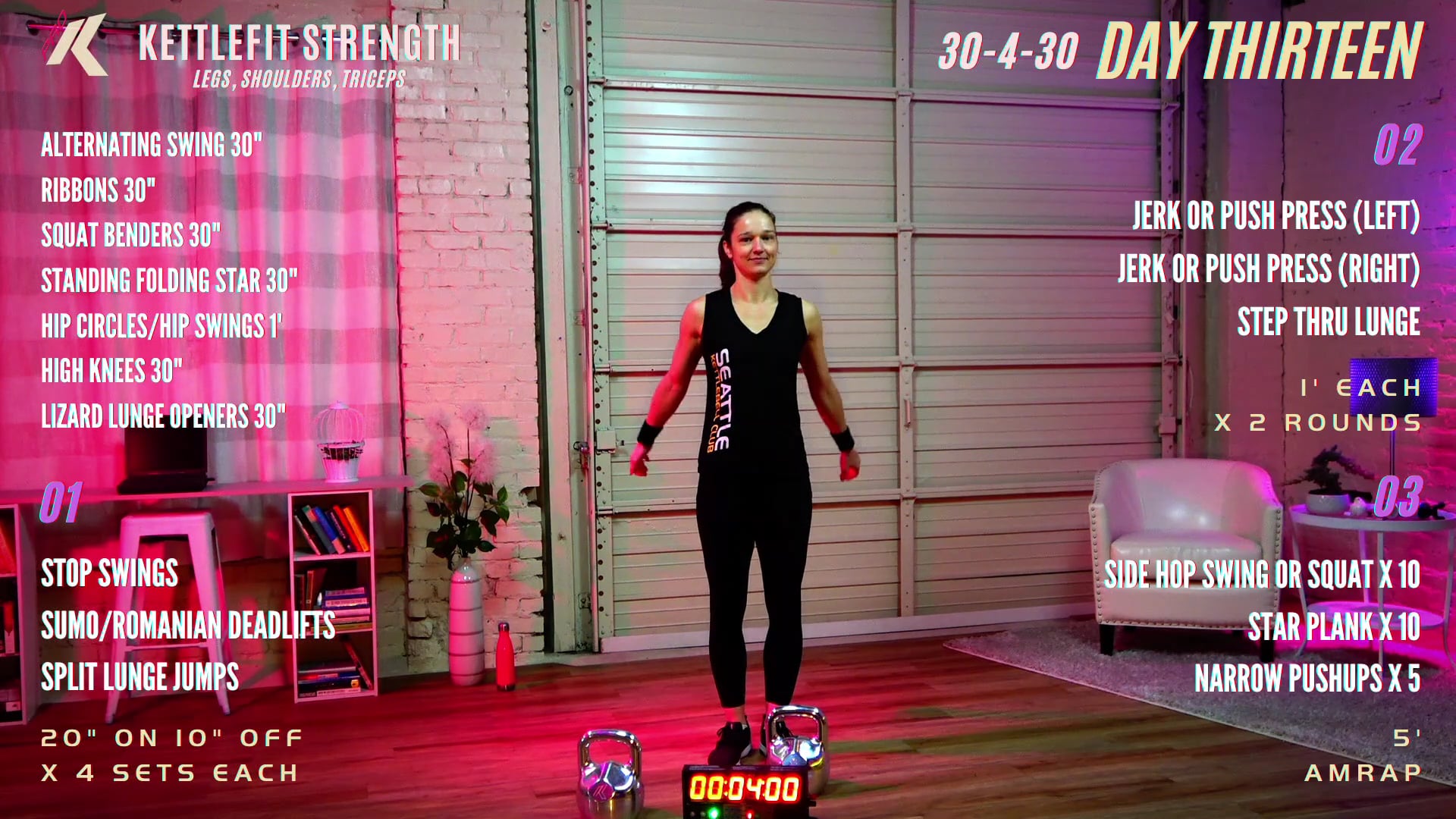 Day 13 - Legs, Shoulders, Triceps (30-4-30)