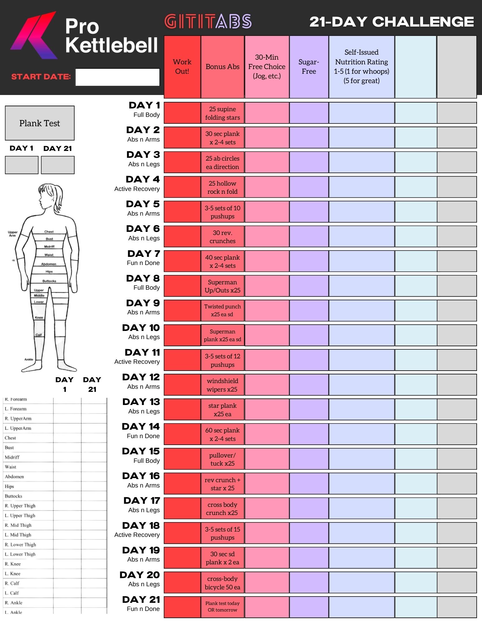 GITIT Abs Progress Tracking Printable
