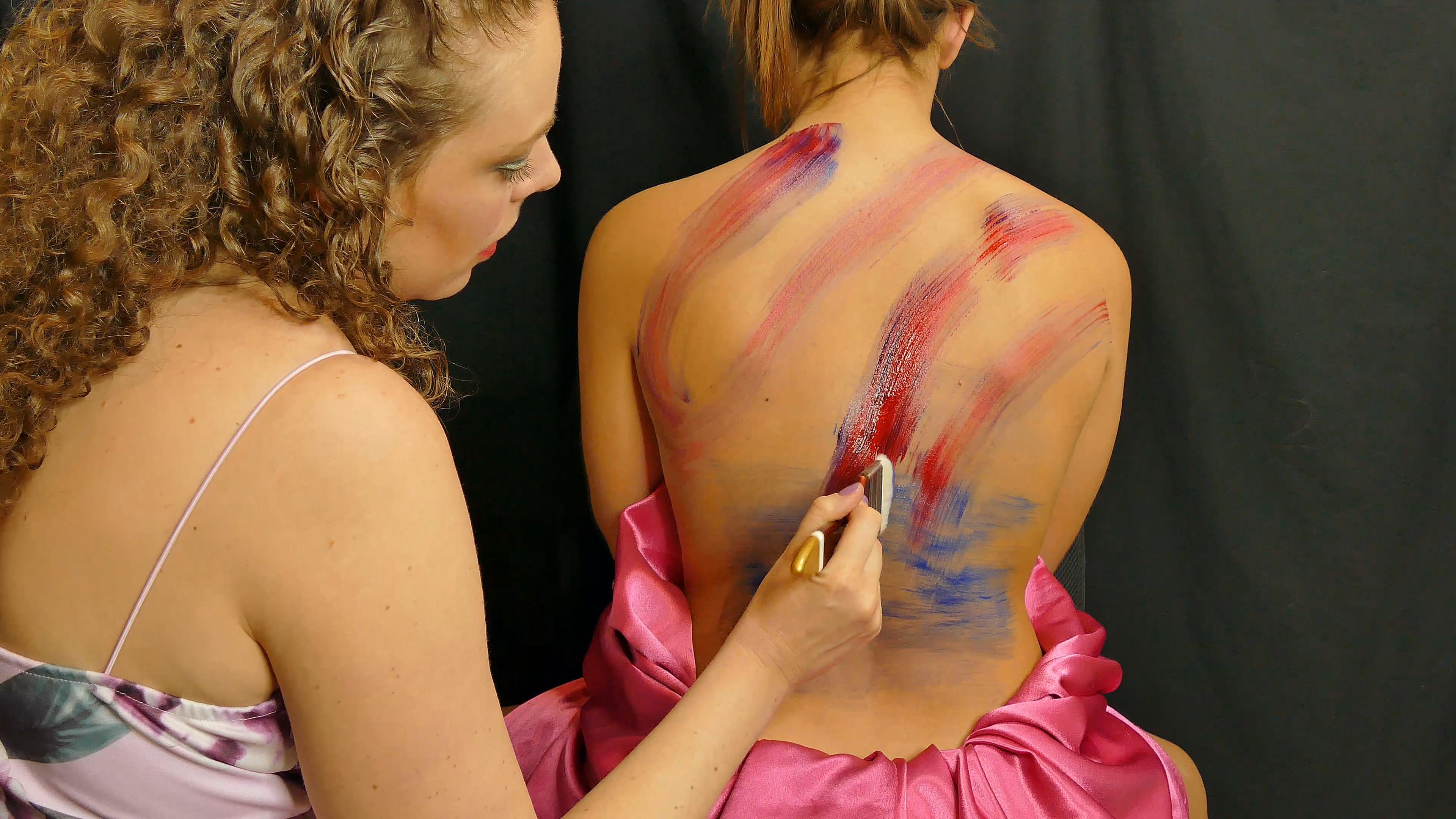 Corrina Body Paints Nico! ASMR Relaxing Brush Sounds