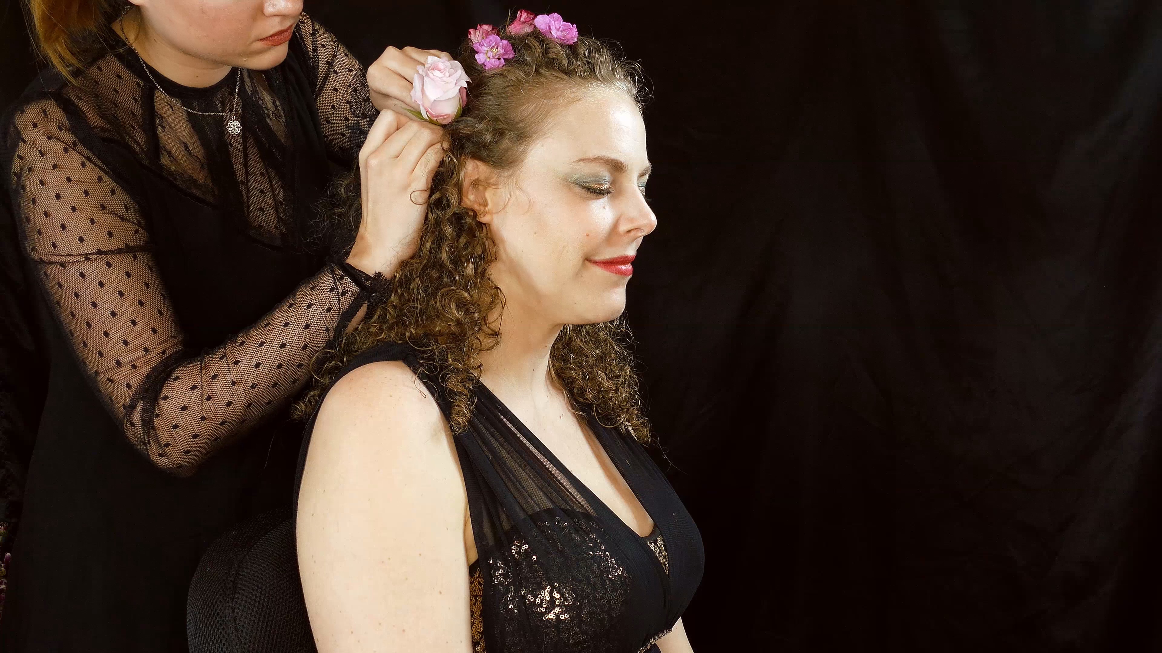 ASMR Flower Crown Hair Styling (No Talking)