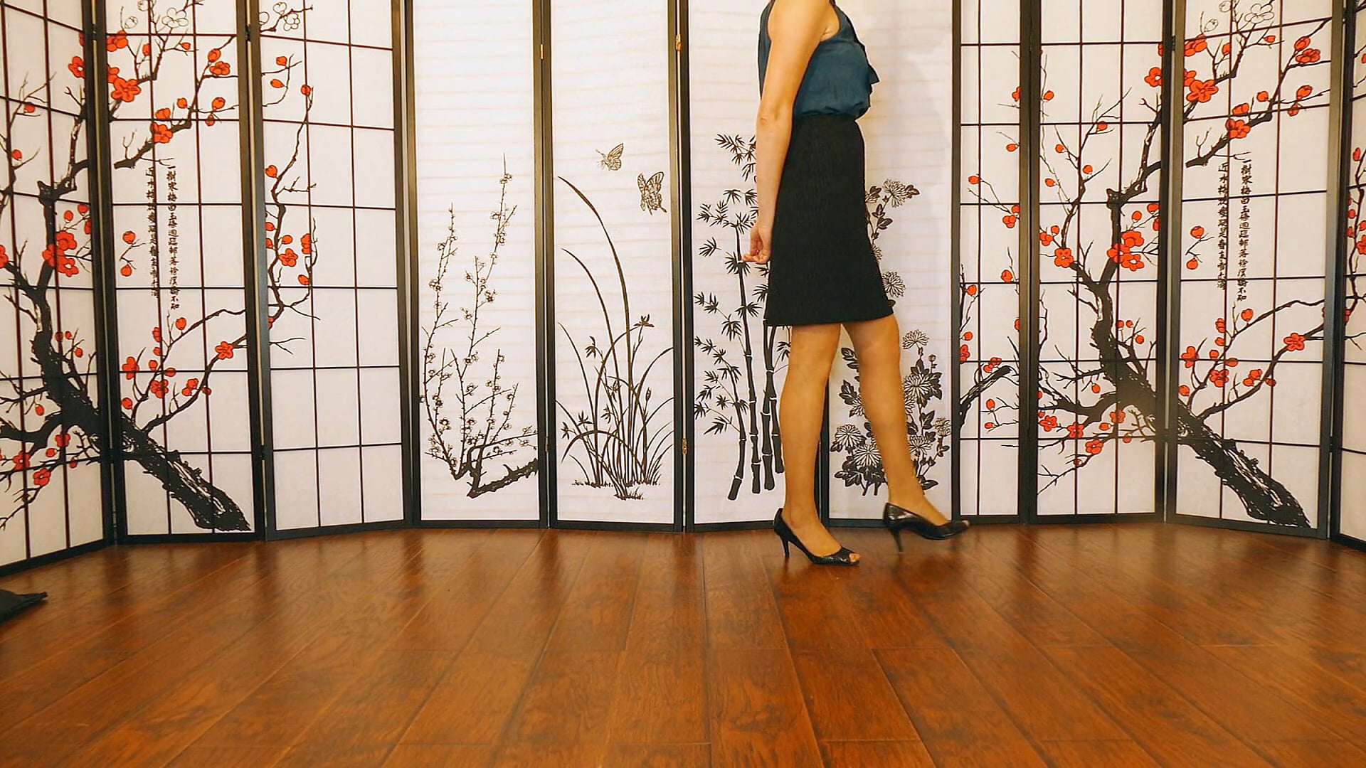 Walking in Heels on Hard Wood, No Talking