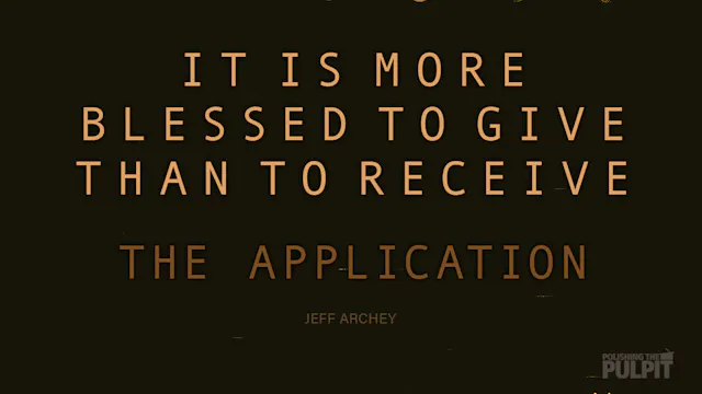 It Is More Blessed to Give Than to Re...