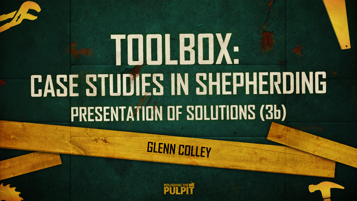 Case Studies in Shepherding: Presentation of Solutions (3b) | Glenn Colley