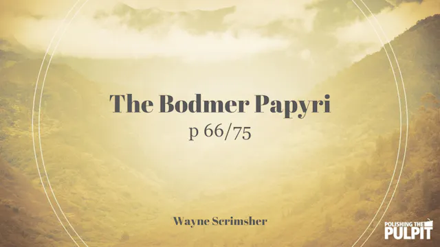 The Bodmer Papyri p66/75 | Wayne Scri...
