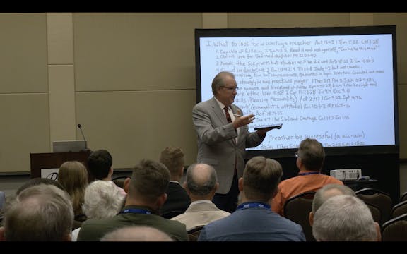 Elders' Workshop: The Preacher and Hi...