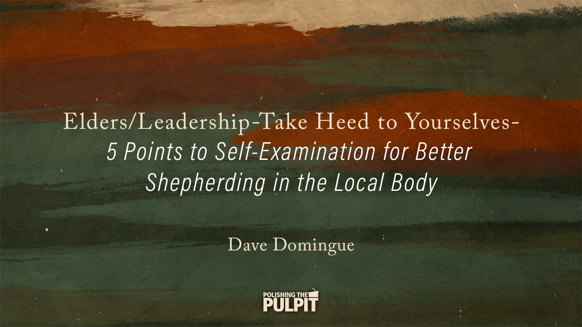 Elders/Leadership: Take Heed to Yourselves | Dave Domingue