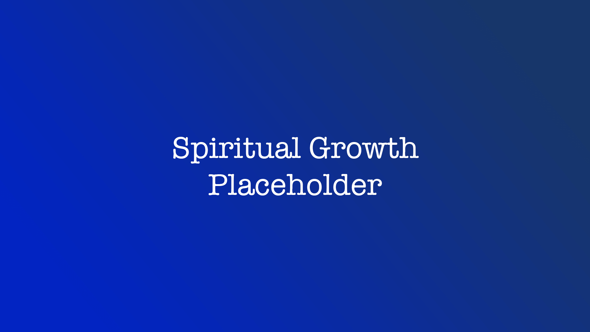 Spiritual Growth