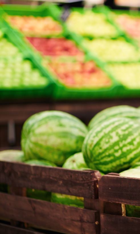 Why are fruits and vegetables at the entrance to supermarkets?