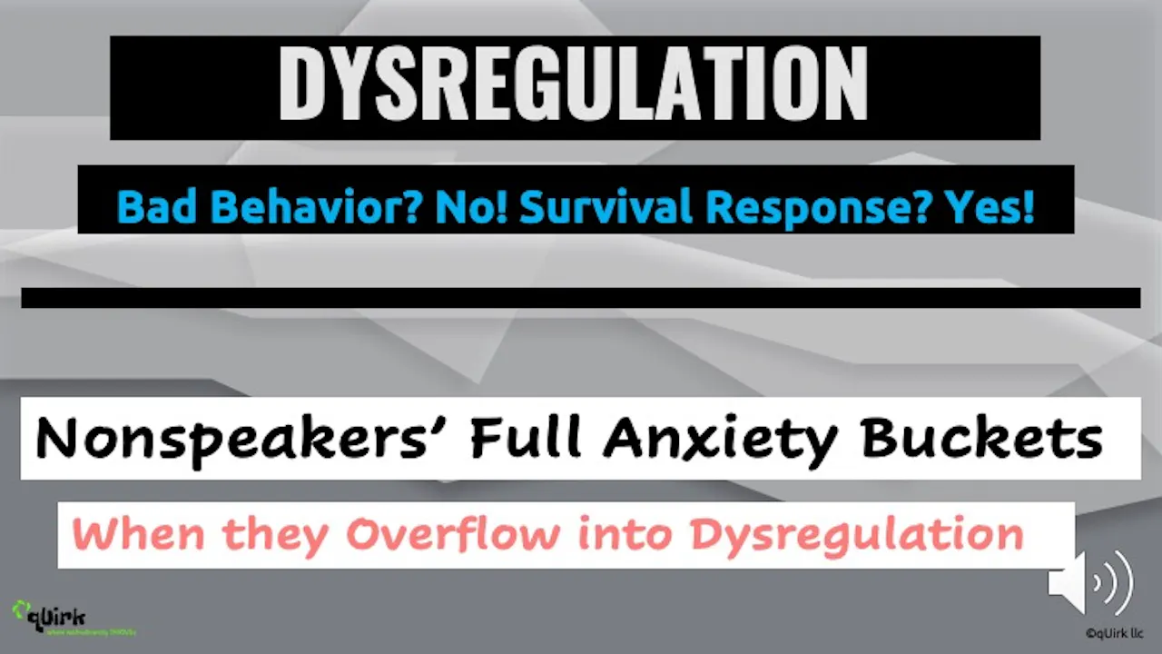 DYSREGULATION & Nonspeaker’s Full Anxiety Bucket