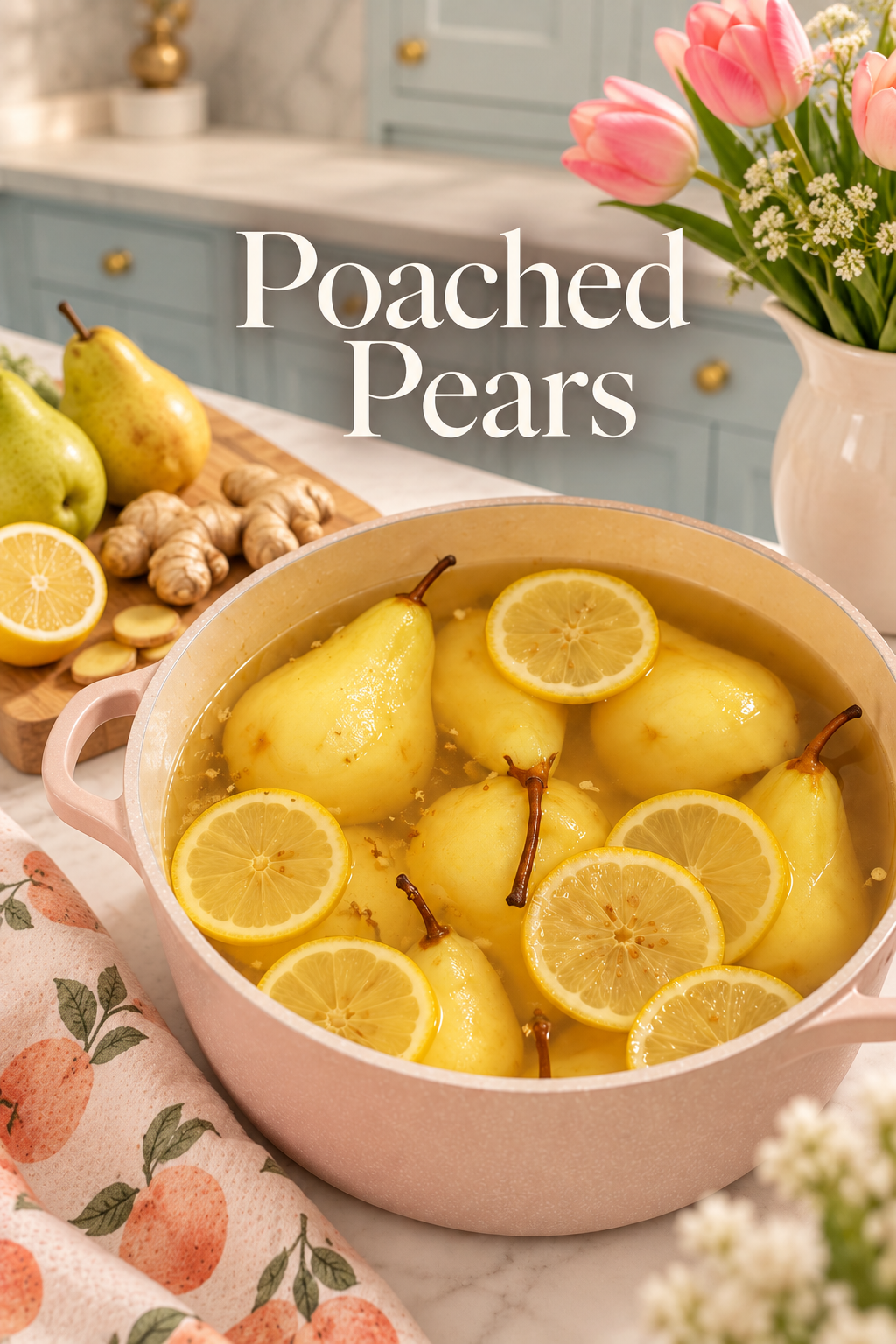 Ginger Lemon Poached Pears.