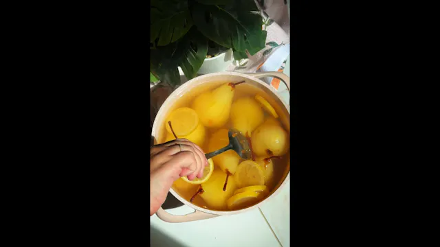 Ginger Lemon Poached Pears.