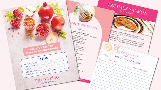 Raizy's Yom Tov Meal Planning Guide
