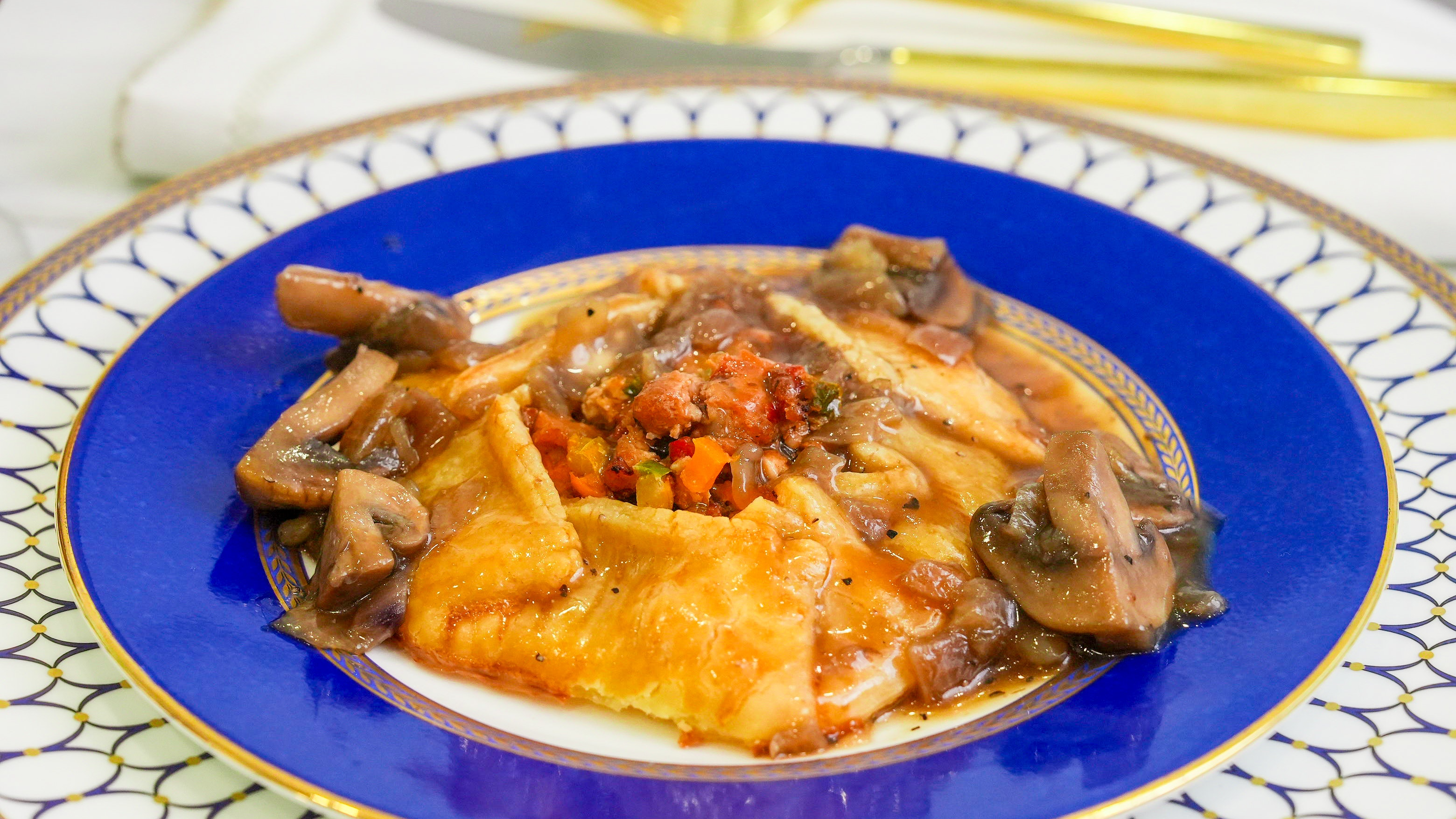 Chicken Galette with Mushroom Gravy Recipe