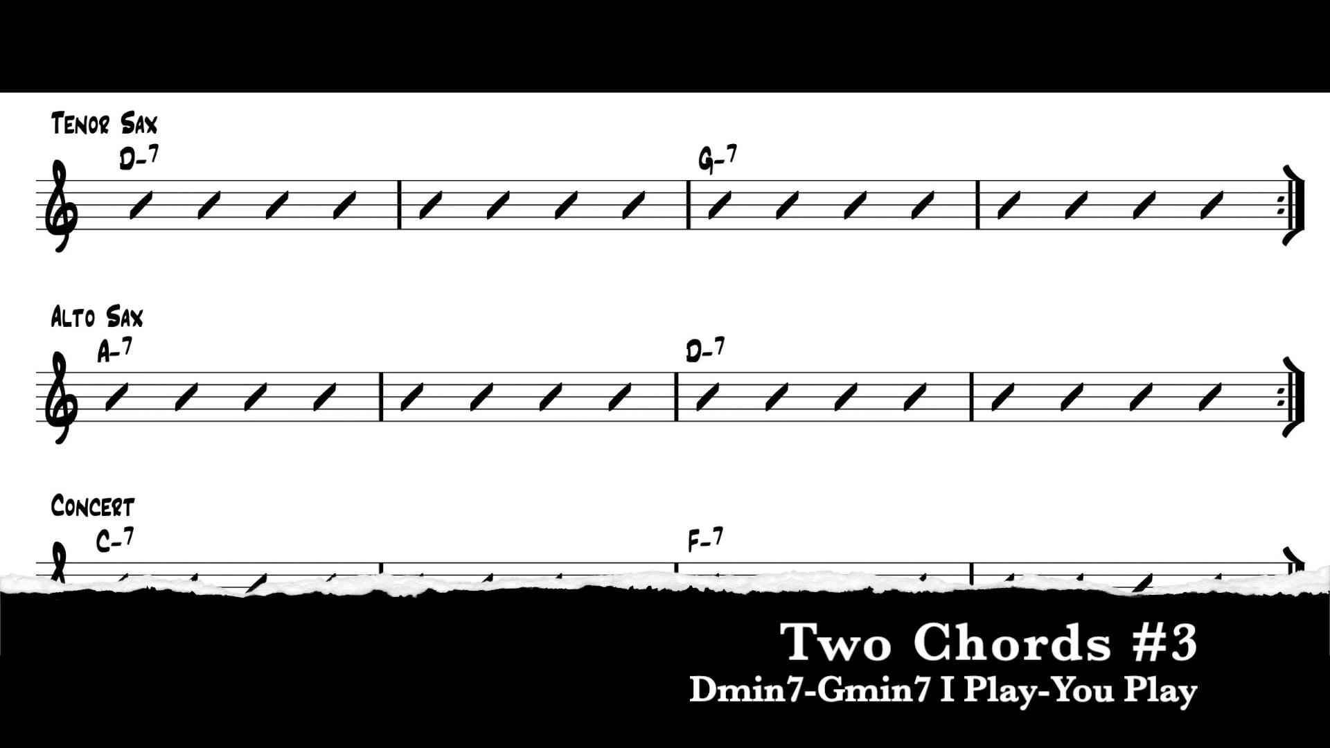 Two Chords #3 Dmin7-Gmin7 (Blue Bossa) I Play-You Play