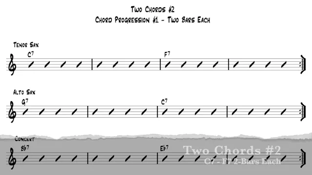 Two Chords #2 C7-F7 2 Bars Each