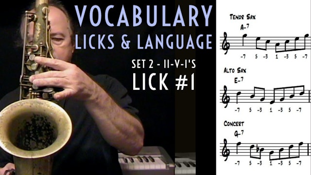 Vocabulary, Licks, & Language - Set #2 - Lick #1