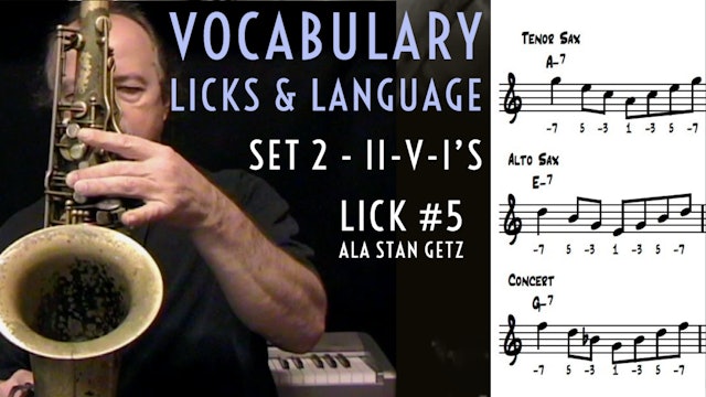 Vocabulary, Licks, Language Set 2 #5 - ala Stan Getz