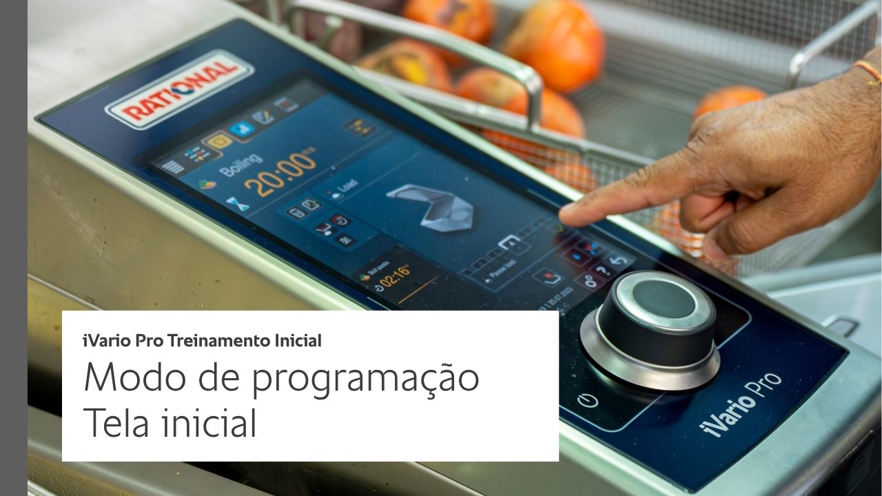 Tela inicial do Modo de programação – Treinamento Inicial para iVario Pro