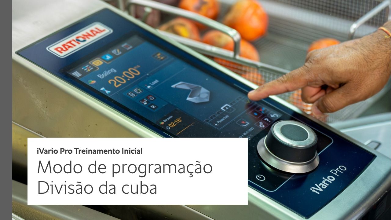 Divisão da cuba no Modo de programação – Treinamento Inicial para iVario Pro