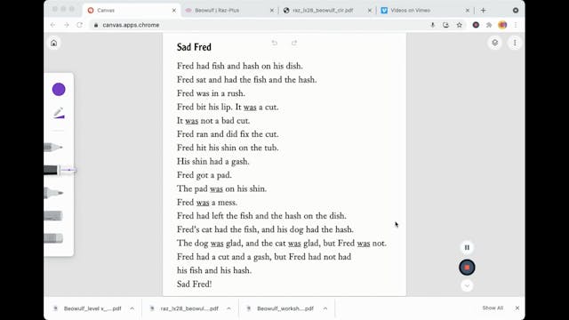 SPIRE Level 1 /sh/ story "Sad Fred" 