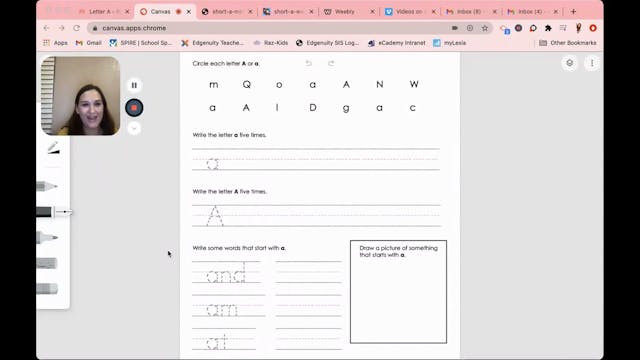 Practice with the letter A