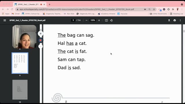 SPIRE Level 1 short vowel /a/ "Pam's ...
