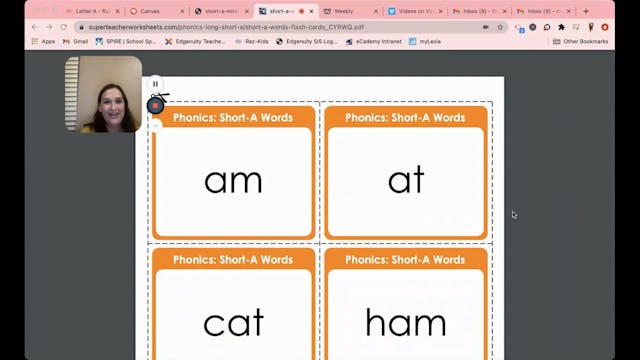 Short vowel /a/ sound word practice 