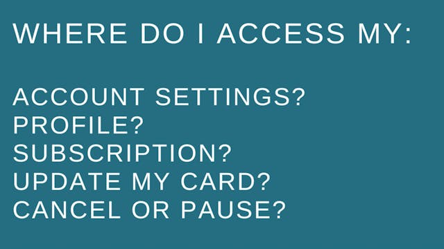 How to Manage my Account