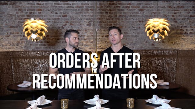 Getting orders after recommendations