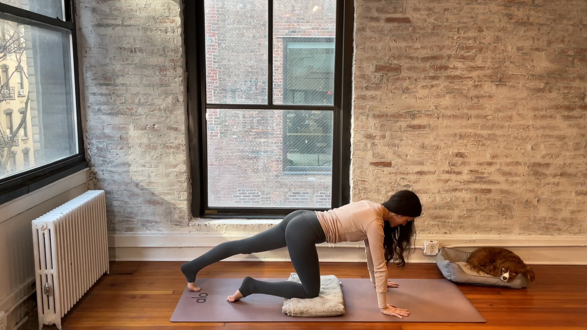 stretching to open the hips