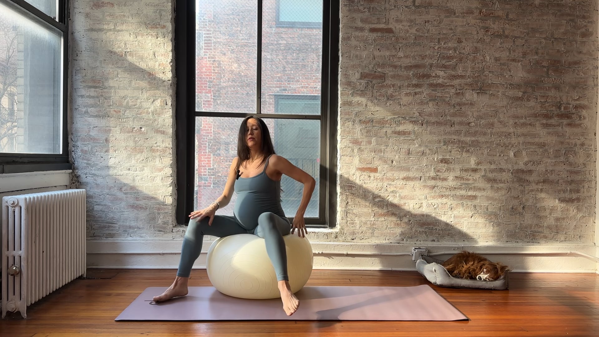 30. Hip Releases and Labor Prep with Pregnancy Ball (Low Energy)