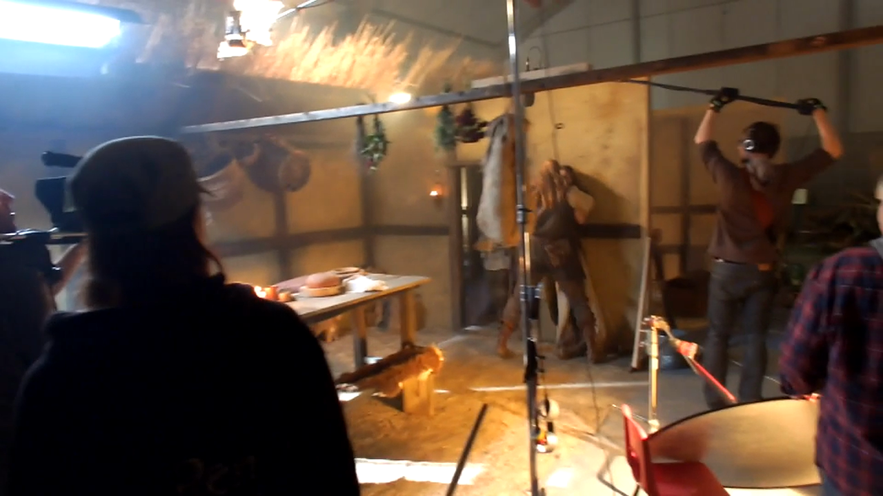 B-roll: Filming on the indoor sets