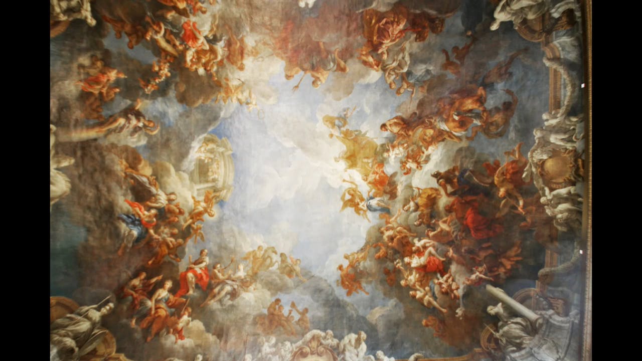 Ceiling painting. Апофеоз геркулеса Версальский дворец. Боги Олимпа Версаль фреска. Фрески Версаля. Версаль потолки.