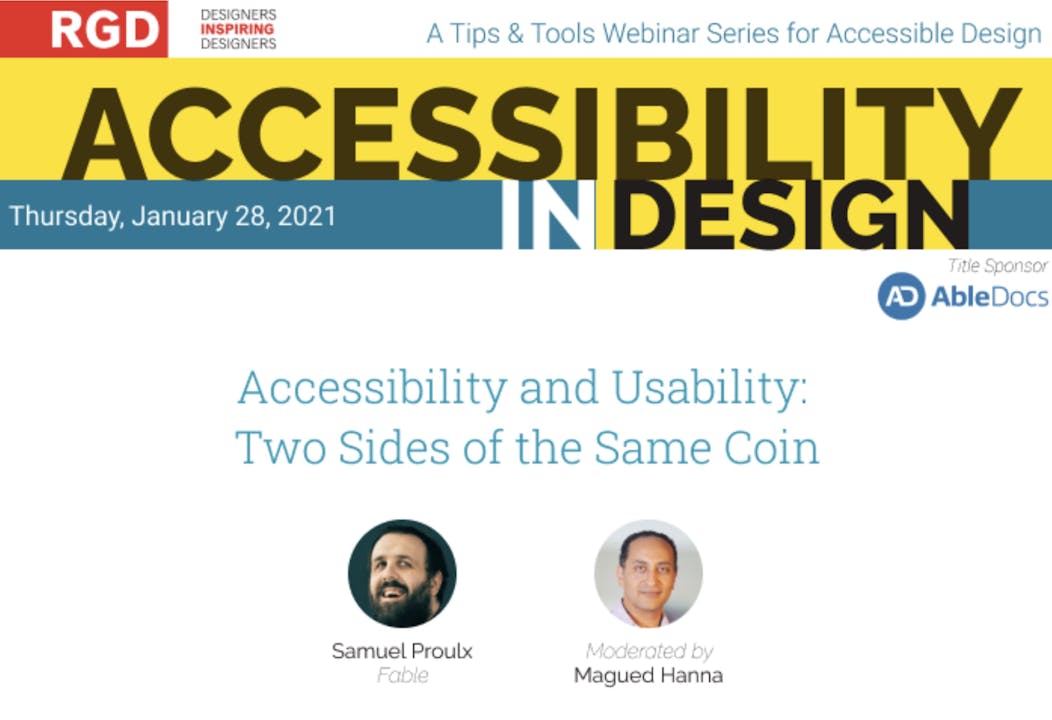 Accessibility/Usability: 2 Sides of the Same Coin