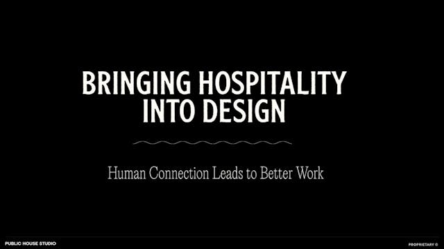 Bringing Hospitality into Design