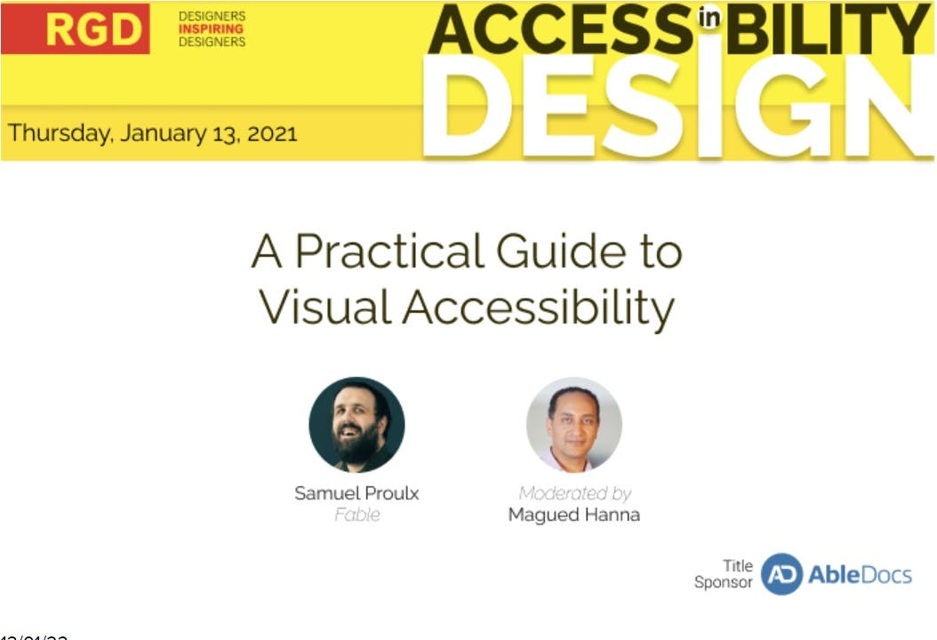 RGD Accessibility Masterclass