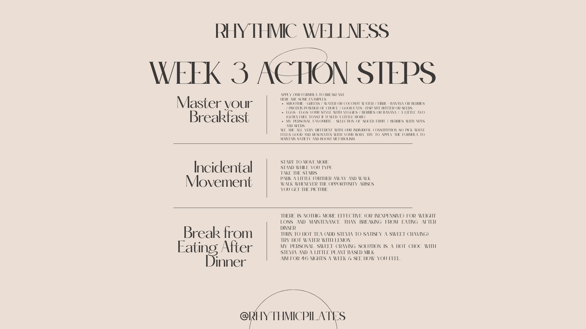 Rhythmic Wellness - 6 Week Transformation WEEK 3