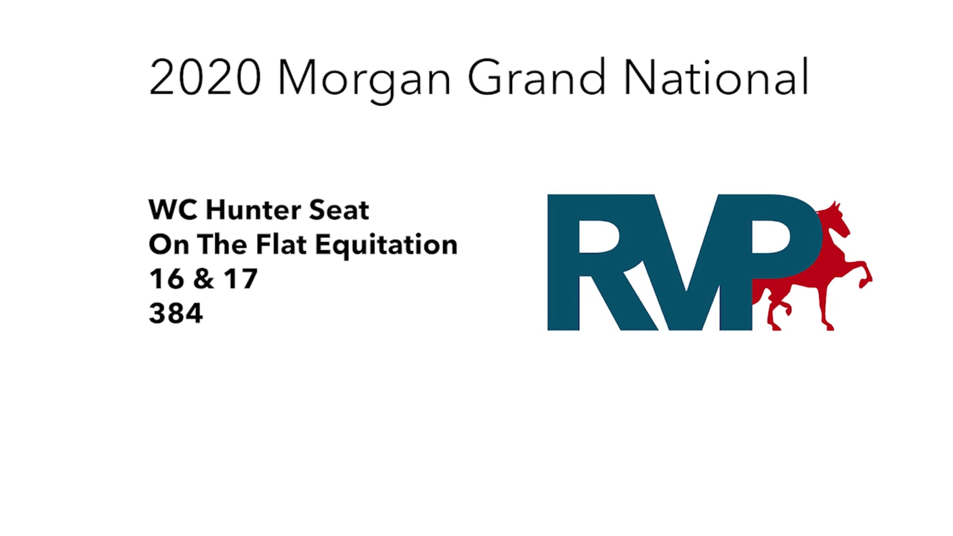 2020 MGN - 384 WC Hunter Seat On The Flat Equitation 16 & 17