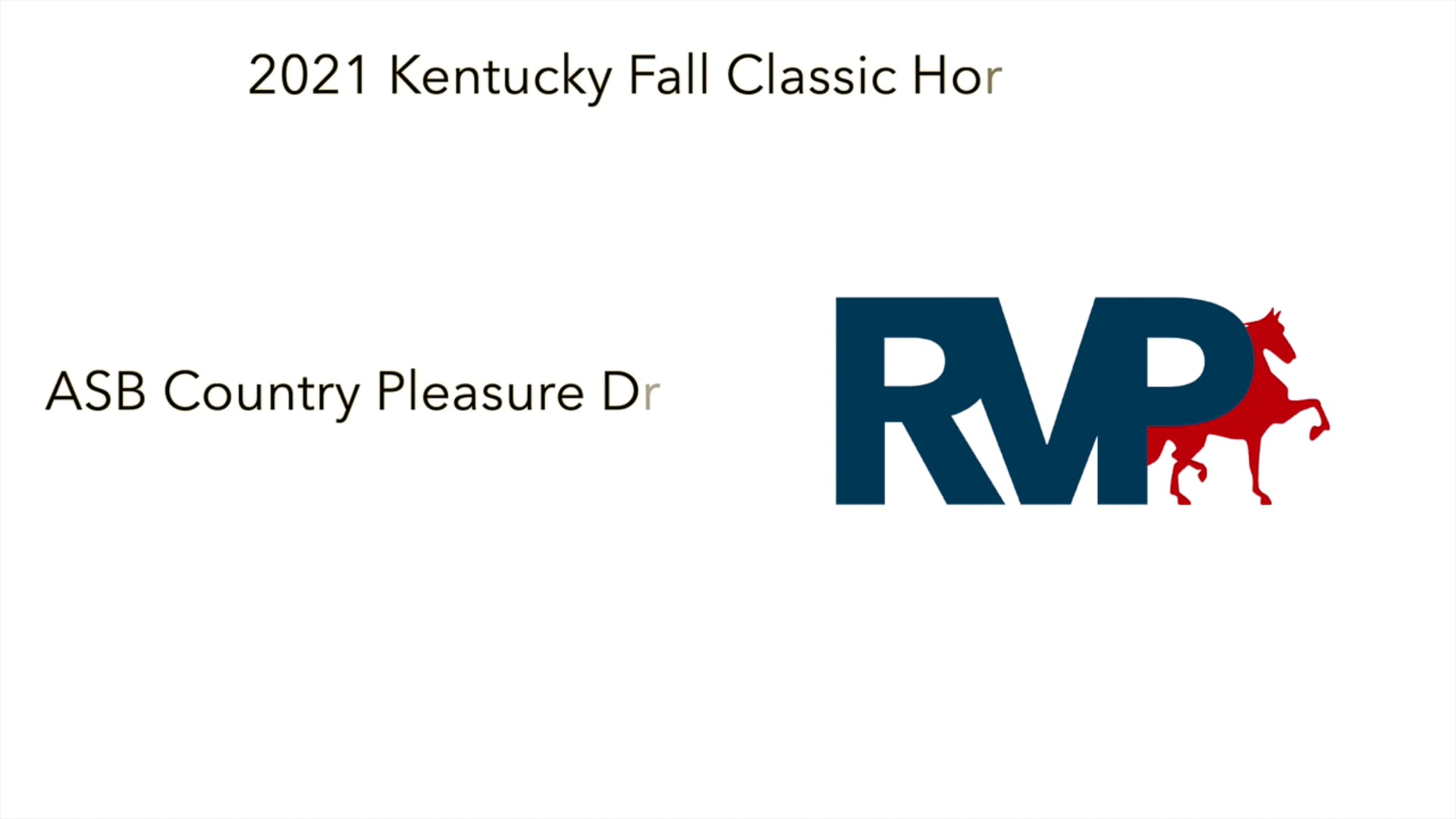 KFC21 - Class 22 - ASB Country Pleasure Driving