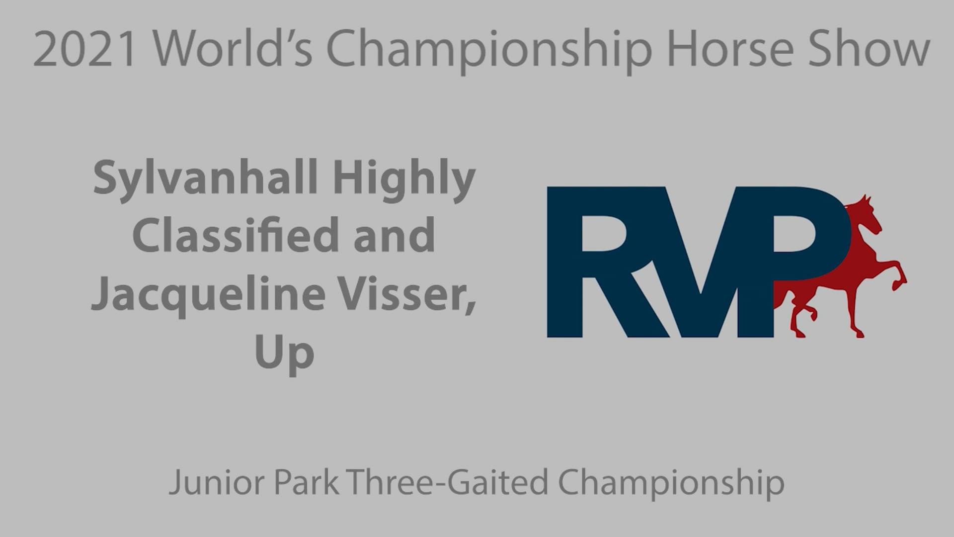 WCHS21 - Class 183 - Sylvanhall Highly Classified and Jacqueline Visser, Up