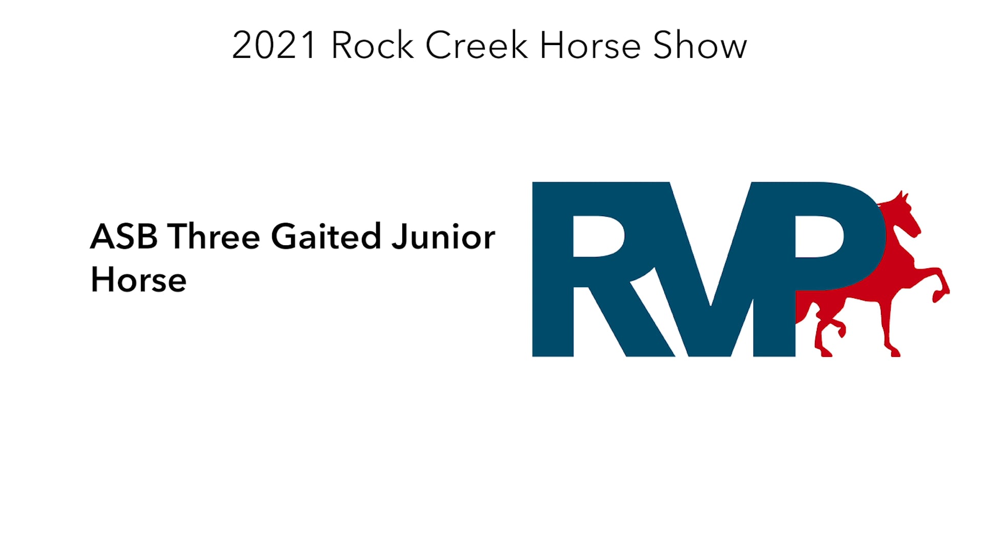 RC21 - Class 40 - ASB Three Gaited Junior Horse