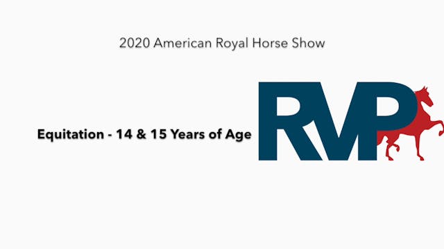 2020 AR - Class 138 Equitation - 14 &...