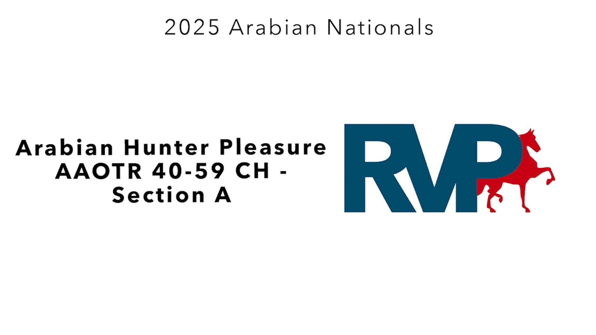 AN25 - Class 2936a - Arabian Hunter Pleasure AAOTR 40-59 CH - Section A
