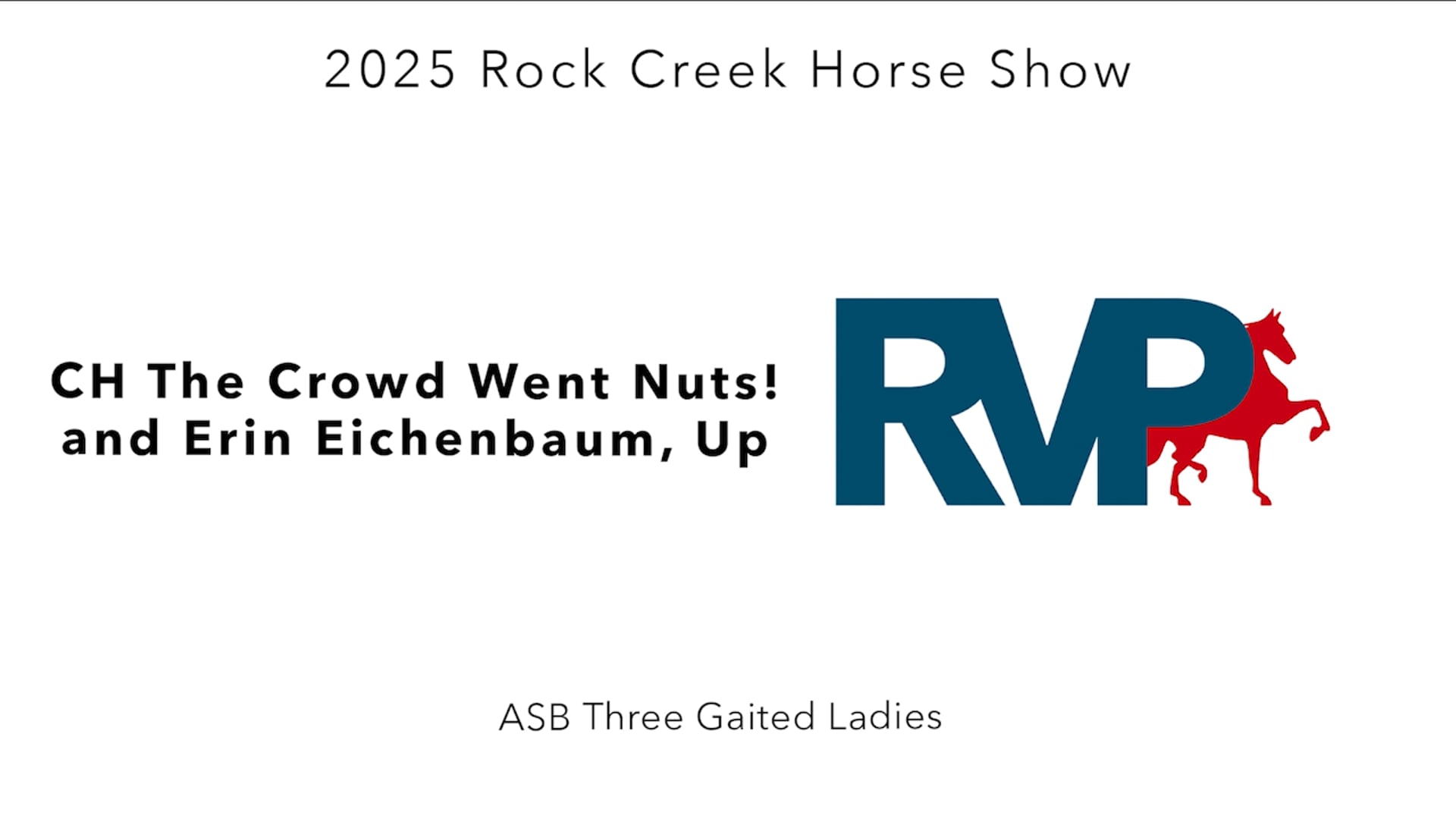 RC25 - Class 14 - CH The Crowd Went Nuts! and Erin Eichenbaum, Up