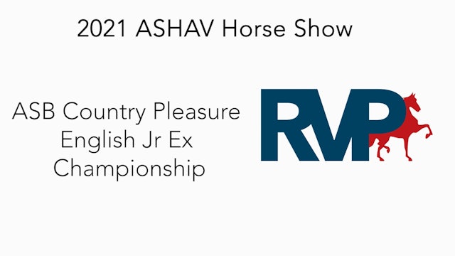 ASHAV21 - Class 101 - ASB Country Pleasure English Jr Ex Championship