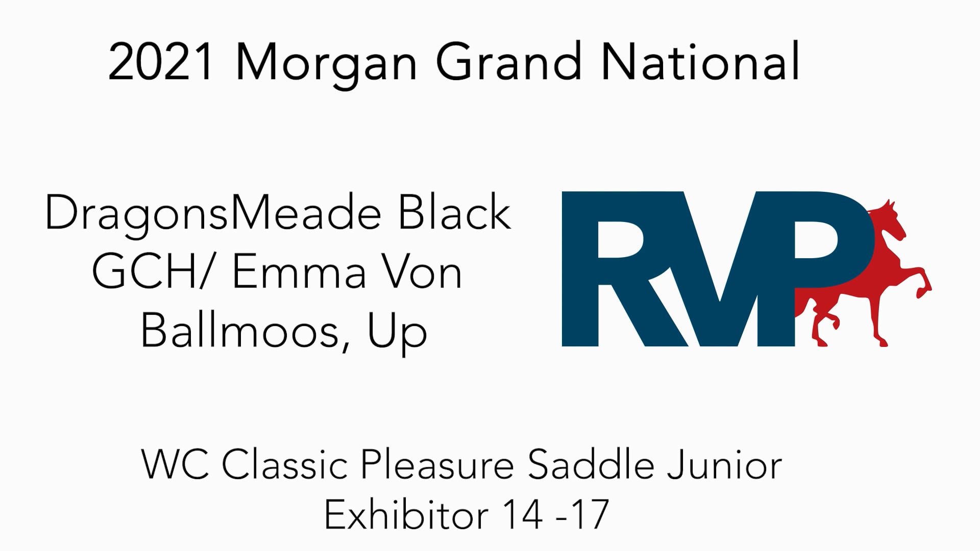 MGN21 - Class 185 - DragonsMeade Black GCH- Emma Von Ballmoos, Up